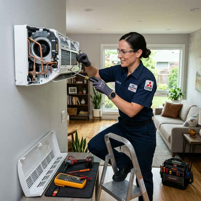Professional HVAC technician working